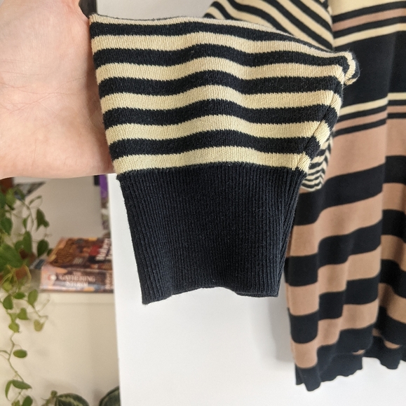 Vintage 90s Color Blocked Striped Oversized Sweater - Picture 7 of 9